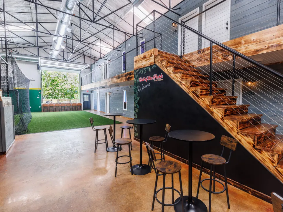 The downstairs gathering space